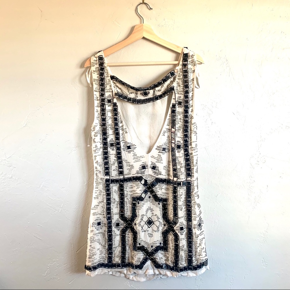 NWOT Free People Speak Easy Sequins Cream Dress - Picture 5 of 7